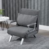 Aghana Digitals Dark Gray 5-Position Convertible Sleeper Chair: Folding Sofa Bed Lounger with - 4 of 4