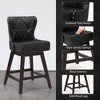 Arceso 26" Counter Height Swivel Bar Stools with Back, Faux Leather Upholstered Seat, Solid Wood Legs, Beige – Set for Kitchen Island or Home Bar - 4 of 4
