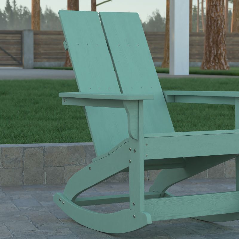 Emma and Oliver Modern All-Weather Poly Resin Adirondack Rocking Chair for Indoor/Outdoor Use, 5 of 12