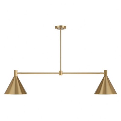 Noble Brass Adjustable 2-Light Metal Linear Chandelier