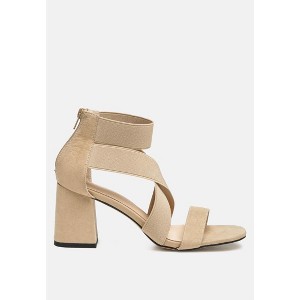 benicia elastic strappy block heel sandals - 1 of 4