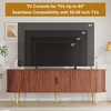 70.1" TV Entertainment Center with Storage and Sliding Doors for TVs Up to 80 Inches for Living Room, Bedroom, Hallway, Walnut - 4 of 4