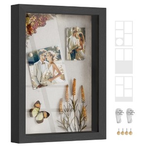 SONGMICS A4 Shadow Box Frame, 1.3-Inch Deep Memory Display Case for Desk Wall Decor, Box Picture Photo Frame - 1 of 4