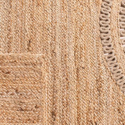 Beige Hand-Woven Jute and Sisal 6' x 9' Area Rug