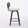 TIRAMISUBEST Set of 2 Swivel Bar Stools, 26" Counter Height - Faux Leather Upholstered with Walnut Back, Mid Century Modern Design - 4 of 4