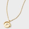 14K Gold Dipped Crystal and Mother of Pearl Circle Spinner Initial Necklace - A New Day™ - 4 of 4