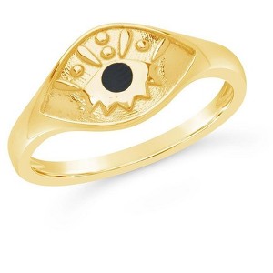 SHINE by Sterling Forever Sterling Silver Engraved Evil Eye Signet