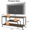 LOVSON Modern Compact TV Stand - Gray, fits TV up to 55” with power outlet and LED light, perfect for living room and bedroom - 3 of 4