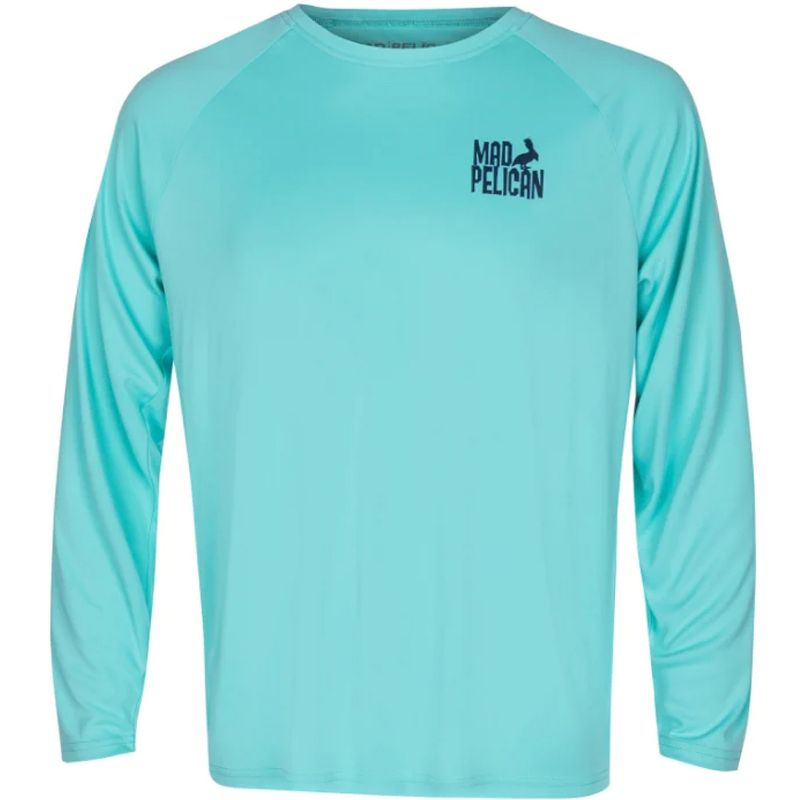 Mad Pelican Drunken Squidy Sun Kicker Raglan UV Long Sleeve T-Shirt - Aruba Blue, 1 of 3