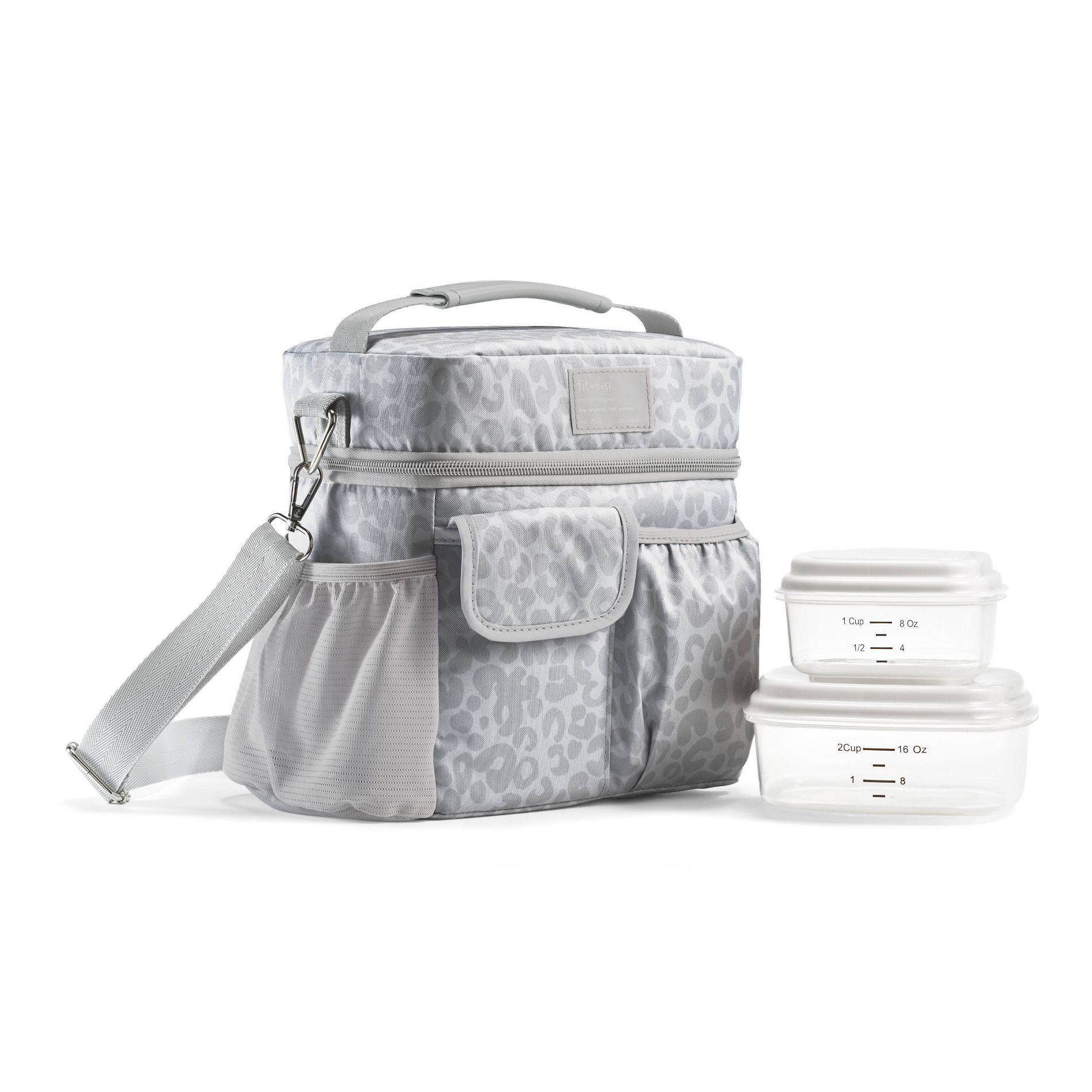 Fit & Fresh Montauk Lunch Kit - Feline Fine Stone Gray: Adult Insulated Set