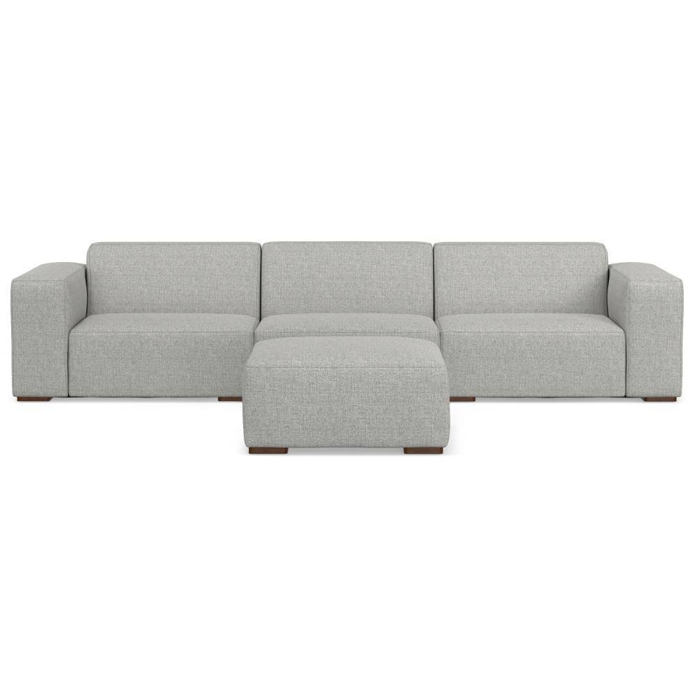 Photos - Sofa WyndenHall Biggs 3 Seater  and Ottoman Pale Gray