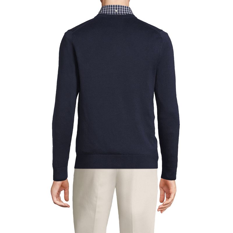 Lands' End Men's Classic Fit Fine Gauge Supima Cotton V-neck Sweater, 2 of 6