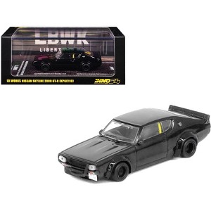 Nissan Skyline 2000 GT-R (KPGC110) RHD (Right Hand Drive) "LB-Works" Black 1/64 Diecast Model Car by Inno Models - 1 of 4