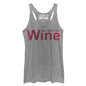 Women's CHIN UP Splatter Will Run for Wine Racerback Tank Top - 1 of 3