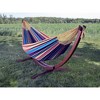 The Hamptons Collection 102” Yellow and Purple Striped Brazilian Style Hammock with Stand - 2 of 4