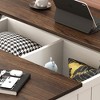 NicBex 35.4" Farm House Lift-Top Coffee Table with Charging Station,USB Ports&Hidden Storage,Square Center Table for Living Room,Brown/White - 3 of 4