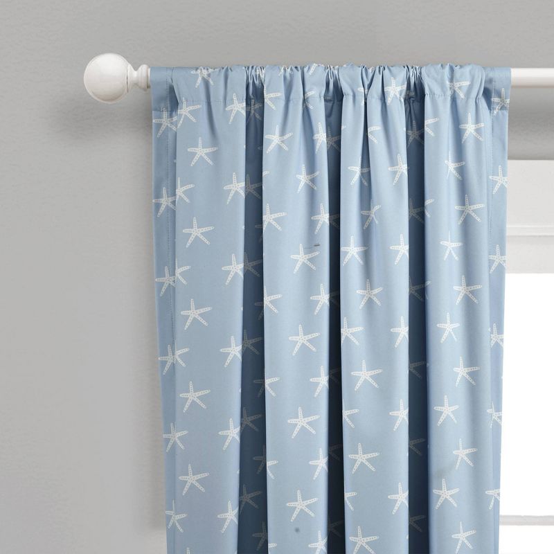 84&#34;x52&#34; Seaside Starfish Blackout Window Curtain Panel Blue - Lush D&#233;cor, 3 of 6