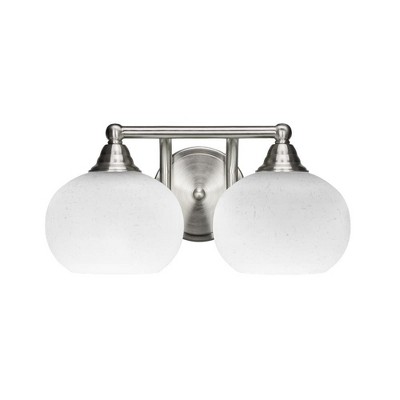 Toltec Lighting Paramount 2 - Light Vanity in  Brushed Nickel with 7" White Muslin Shade