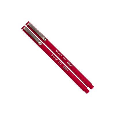 Marvy Uchida Le Pen Felt Pen Ultra Fine Point Red Ink 2/Pack (7655884A) 