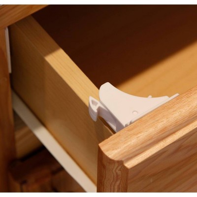 White Magnetic Child Proof Cabinet Locks with Key