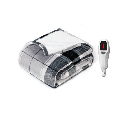 North Star Home 50"x60" Velvet/Faux Shearling Heated Electric Throw