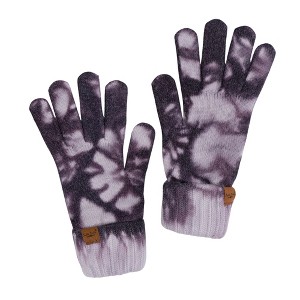 Britt's Knits Womens Soft Warm Double Ribbed Knit Tie Dye Style Cuffed Gloves - 1 of 2