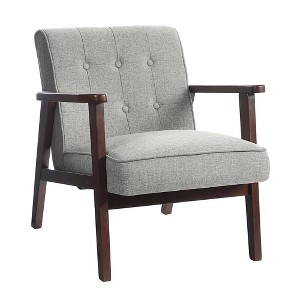 SONGMICS Accent Leisure Chair Mid-Century Modern Arm Chair with Solid Wood Armrests and Legs 1-Seat Cushioned Sofa - 1 of 4