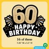 Big Dot of Happiness 60th Birthday Paper Crowns, Happy Birthday Party Headbands for Adults, DIY Black & Gold Milestone Party Hat Favors, 16 Count - 4 of 4