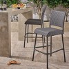 TOAOTBNBOB Industrial Armless Barstools Set of 2, Outdoor Bar Chair with Curved Footrest, Comfortable Bar Stools with Wicker Seats - 4 of 4