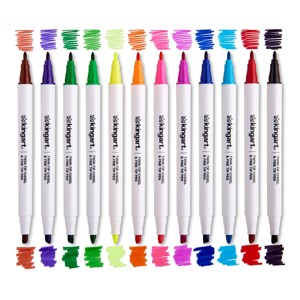 KINGART Twin-Tip Sketch Markers, Alcohol-Based, 12 Colors - 1 of 4