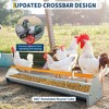 Chicken Feeding Trough 45", Galvanized Steel Chicken Feeder with Crossbar & Drainage Holes, Holds 12 Chickens Poultry Feeder Trough for Duck Turkey - 4 of 4