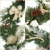 6FT Christmas Garland,Artificial Christmas Garland with Pine Cones Poinsettia,Cordless Xmas Garland for Fireplace Mantle Stairecase - 2 of 4
