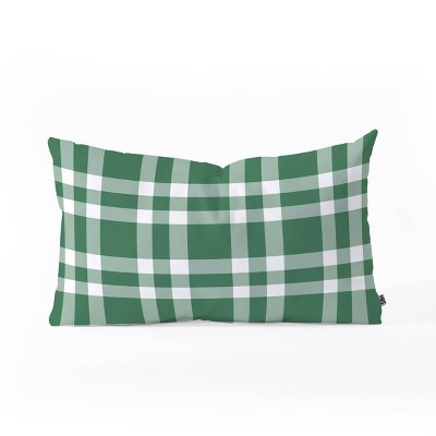 23"x14" Oversize Lisa Argyropoulos Cheery Checks Pine Lumbar Throw Pillow Green - Deny Designs