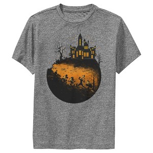 Boy's Mickey & Friends Walking Towards Haunted Mansion Performance Tee - 1 of 4