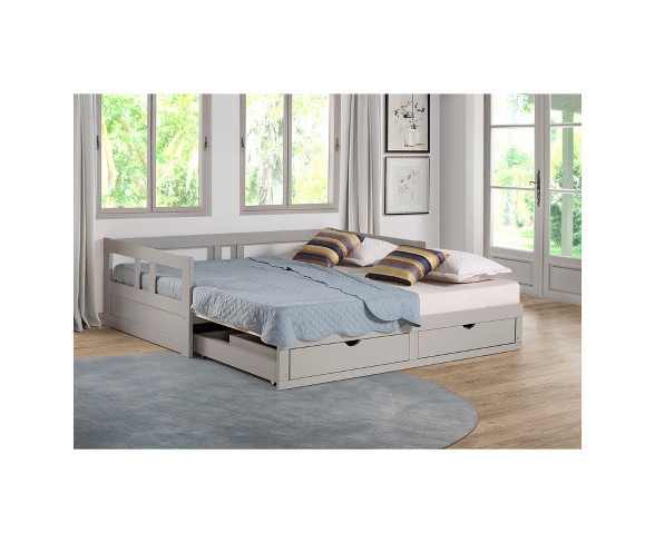 Melody Day Twin to King Bed With Storage Dove Gray - Bolton Furniture