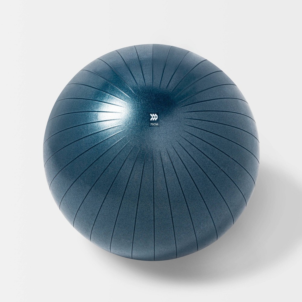 Stability Ball 75cm Blue - All In Motion™: PVC Exercise Equipment, 300lb Capacity