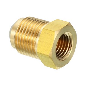 Unique Bargains Fit Air Gas Line Refrigeration Brass SAE 45 Degree Flare Plumbing Connectors - 1 of 4