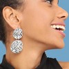 SOHI Women's Silver Dented Drop Earrings - 3 of 3