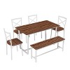 NicBex 4/6-Piece Industrial Style Dining Table Set & Backrest Chairs for Kitchen,Restaurant,Modern Dinette Set with Metal Frame Bench - 4 of 4