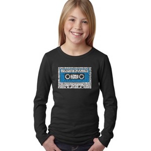 LA Pop Art Girl's Word Art Long Sleeve - 80s One Hit Wonders - 1 of 4