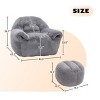 Faux Fur Bean Bag Chair with Footstool,Comfy Bean Bag Sofa for Adults and Kids,Stuffed Bean Bag Chair for Living Room,Reading Room-Coolbibila - 4 of 4