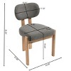 Upholstered Wood Dining Chairs Set of 2,Modern Fabric Padded Seat Kitchen Side Chairs with Rubberwood Frame–The Pop Home - 4 of 4