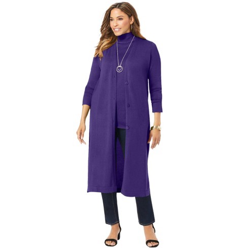 Jessica London Women's Plus Size Fine Gauge Duster Cardigan, 14/16