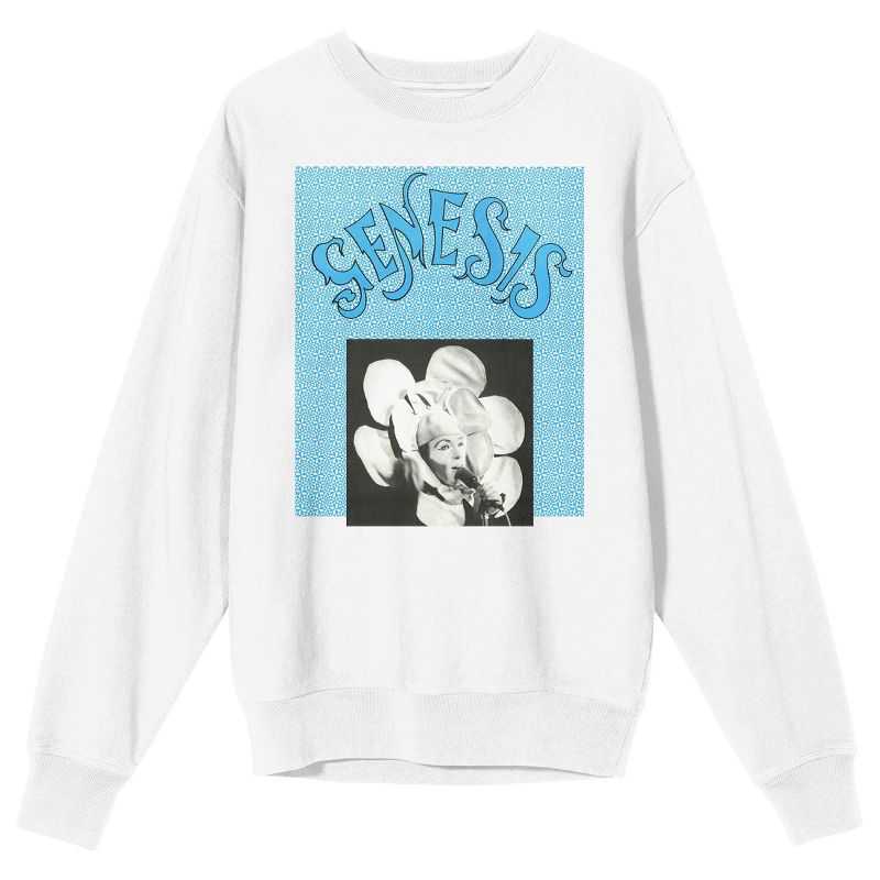 Genesis Flower Singer Crew Neck Long Sleeve White Adult Sweatshirt, 1 of 4
