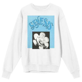 Genesis Flower Singer Crew Neck Long Sleeve White Adult Sweatshirt