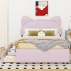 NicBex Twin/Full Size Upholstered Platform Bed with Cartoon Ears Shaped Headboard and 2 Drawers for Kids Teens Adults - 2 of 4