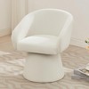 Upholstered Modern Swivel Barrel Chair with Comfy Seat and 360° Rotation for Living Room - 2 of 4