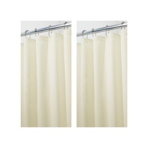 iDesign Solid Polyester Shower Curtain - 72" x 72" - Set of 2 - Brown - 1 of 4