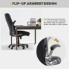 COLAMY High Back Big Tall Office Chair 400lb Flip-up Arms Bonded Leather Adjustable Height Wide Seat Executive Home Office Desk Chair, Black - 3 of 4