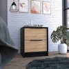 NicBex 16.1 inch Wide Nightstand with 2 Drawers, Modern Side Table with Solid Wood Frame and Metal Handles,Bedside Table for Bedroom,Living Room - 2 of 4